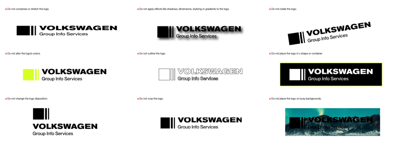 incorrect usage for the VWGIS AG logo