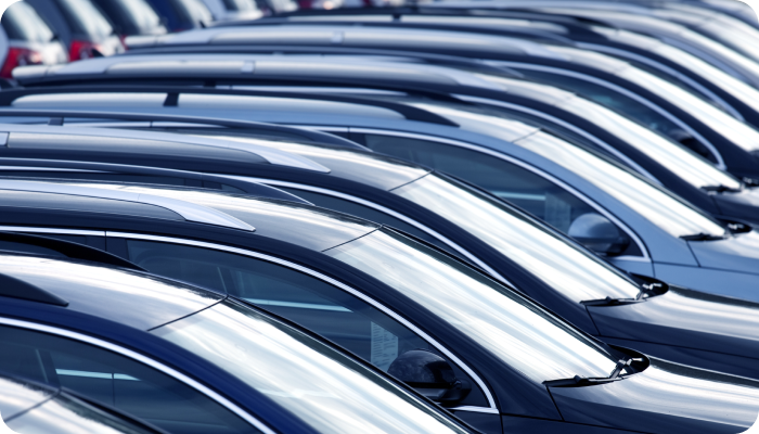 cropped view of many parked cars